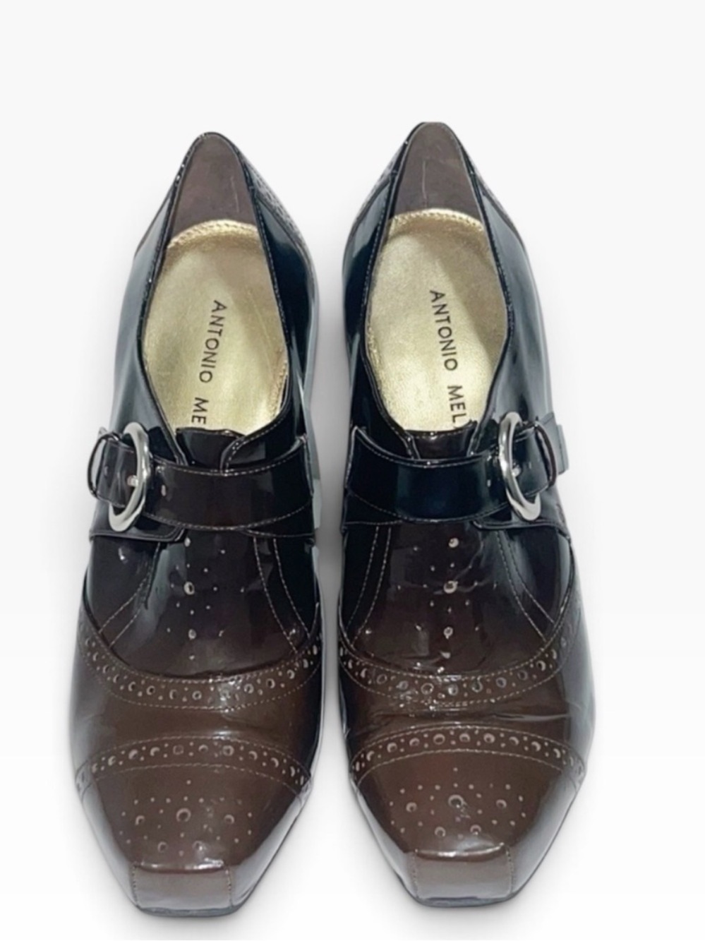 Antonio Melani Brown Patent Leather Buckle Women’s Shoes - 7.5